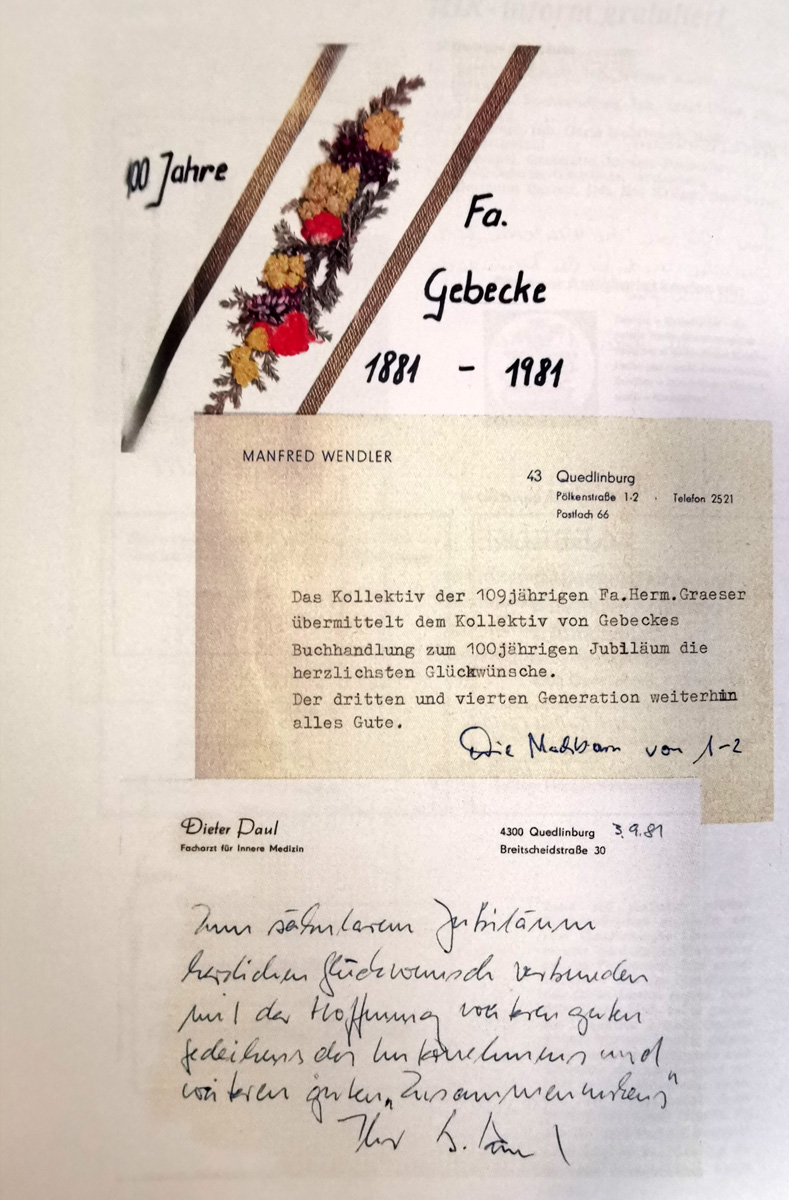 weitere Glückwunsche zur 100-jahrfeier